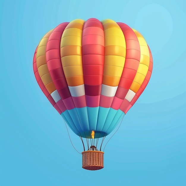 Hot air balloon 3d vector illustration