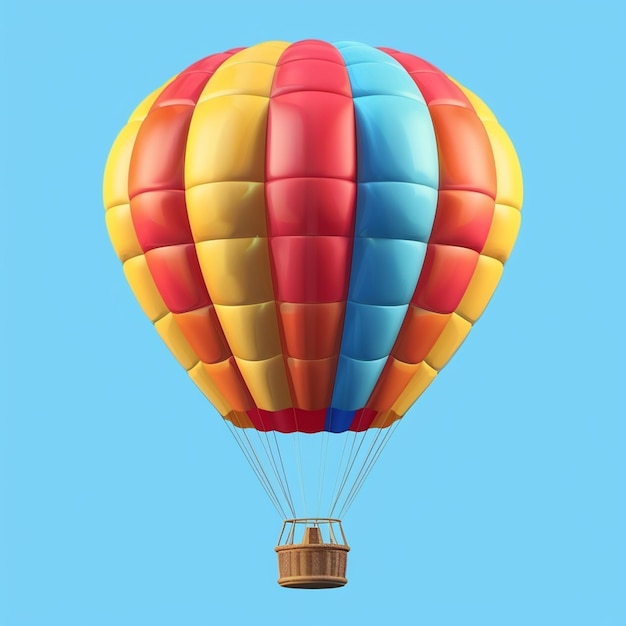 Hot air balloon 3d vector illustration