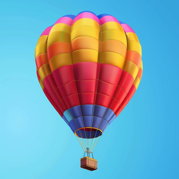 Hot air balloon 3d vector illustration