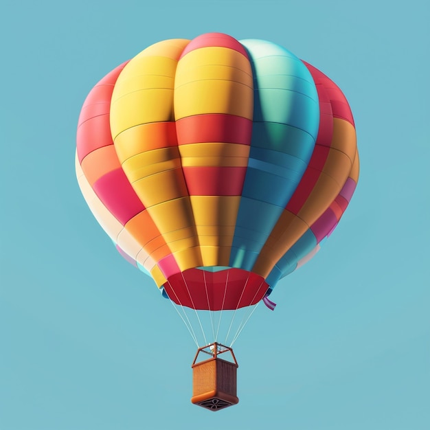 Hot air balloon 3d vector illustration