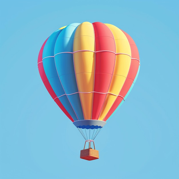 Hot air balloon 3d vector illustration