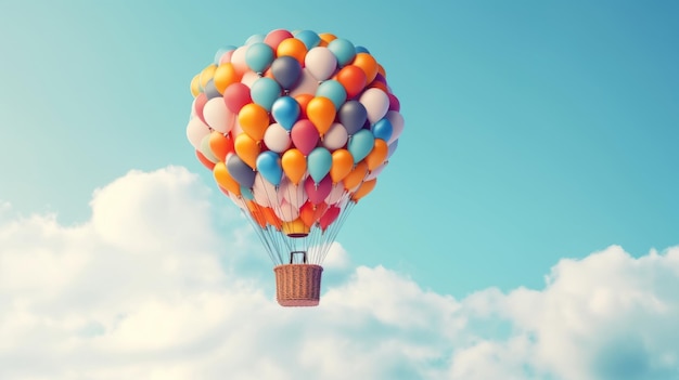 Hot air balloon background Illustration AI GenerativexA