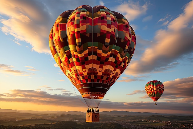 Hot air balloon decorated at a special event generative IA