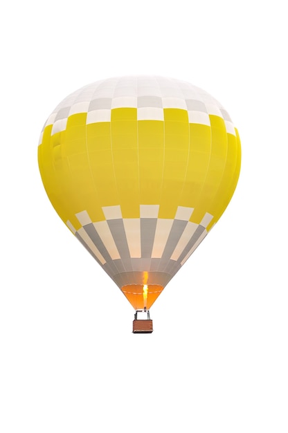 Hot air balloon isolated on white background. Soft focus