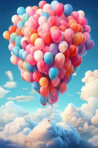 hot air balloon nature sky background