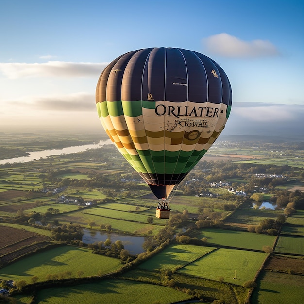 A hot air balloon ride in green