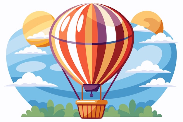 Photo hot air balloon soaring through a cartoon sky