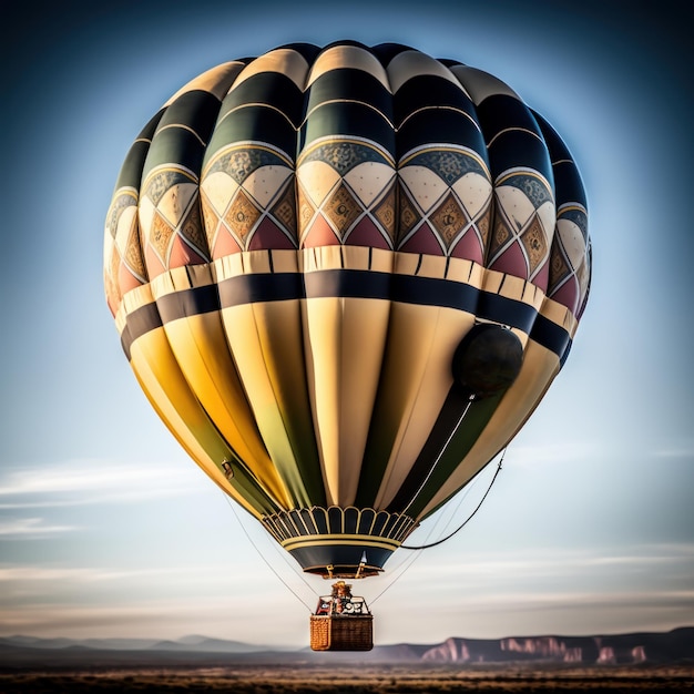 A hot air balloon with a design on the bottom of it generative Ai