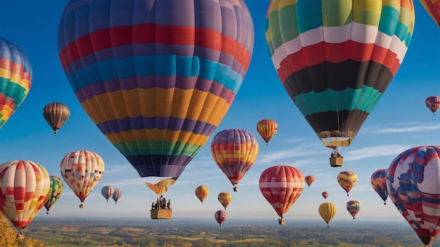 Hot air balloons filling the sky