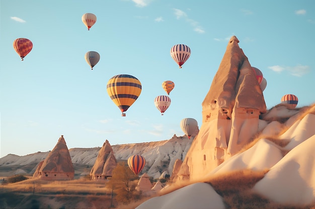 Hot Air Balloons Flying Sky