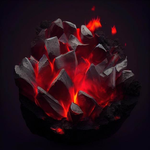 Hot burning coals AI render