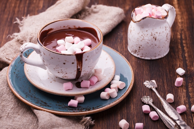 Hot chocolate with marshmallow 