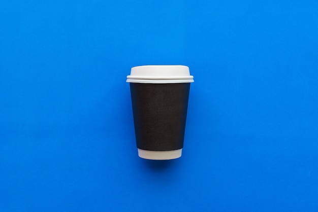 Hot Coffee Cup Blue Background