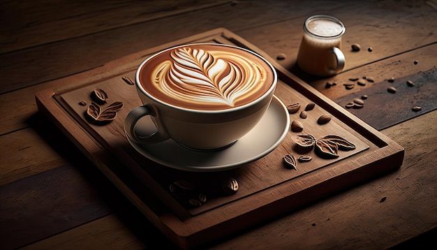 Hot coffee cup on table relax time morning time Made by AIArtificial intelligence