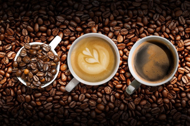 hot coffee on a table with cream being poured into it showing the texture