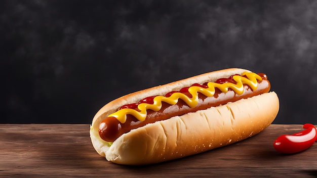 Hot Dog advertising style photo Copy space for text