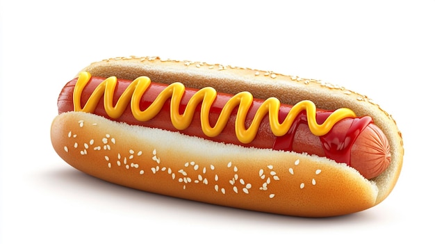 a hot dog with ketchup and mustard on it