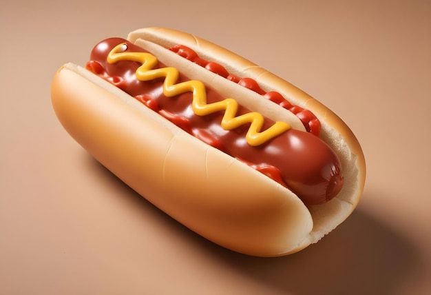 a hot dog with the letter on it