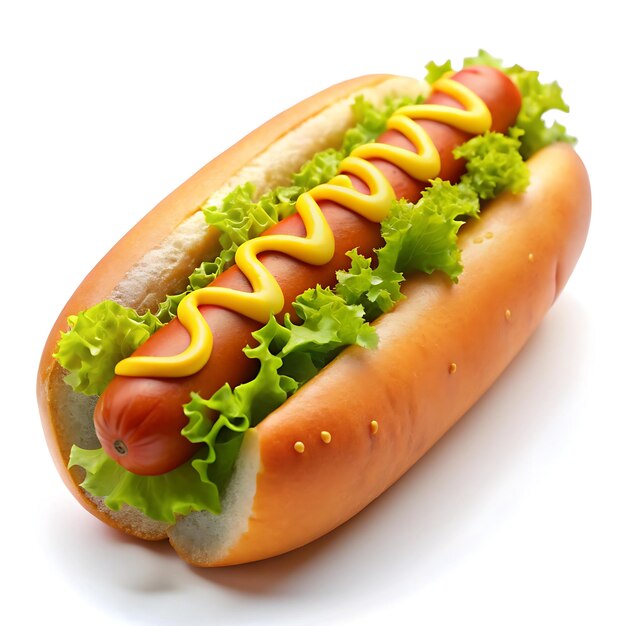 a hot dog with mustard and ketchup is shown