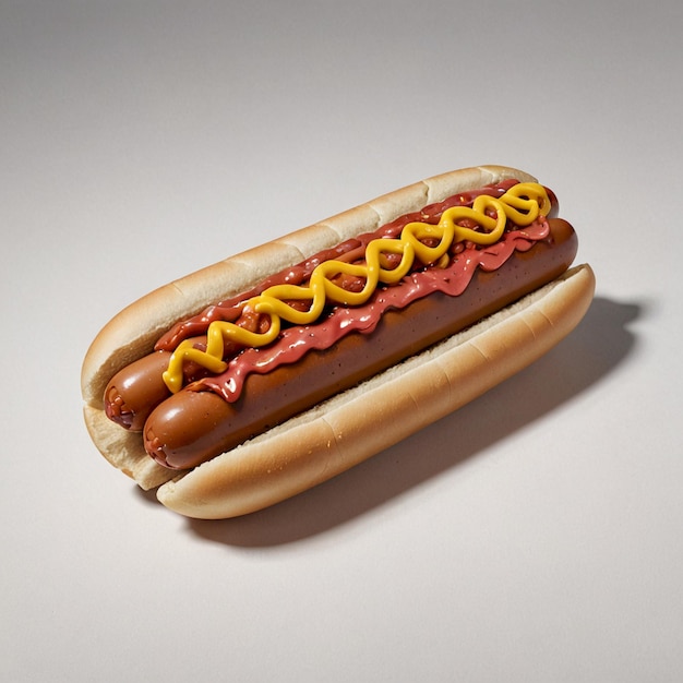 a hot dog with the word  s  on it