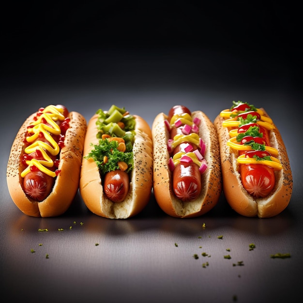 Hot Dogs with white background high quality ultra h