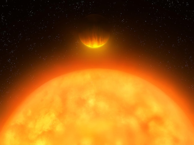 A hot exoplanet is falling onto a star