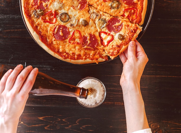 Hot Homemade Pepperoni Pizza Ready to Eat