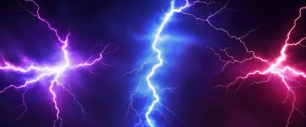 Hot Maroon and cold blue electrical lightning background