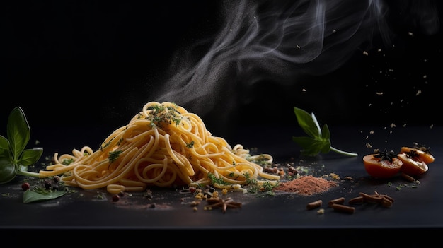 Hot pasta Illustration AI GenerativexA