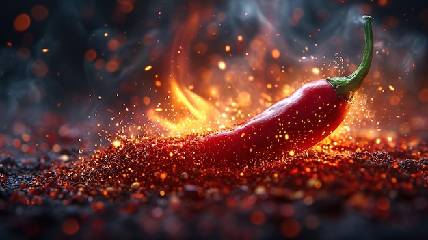 a hot pepper is on fire and is a hot drink