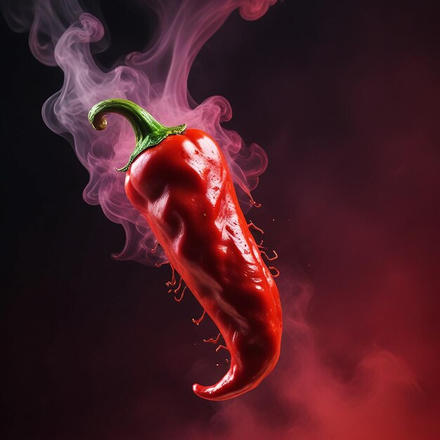 a hot pepper with smoke coming out of it