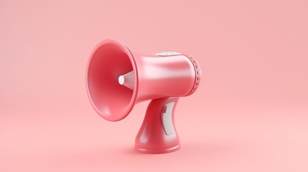 A hot pink megaphone on a pastel pink background