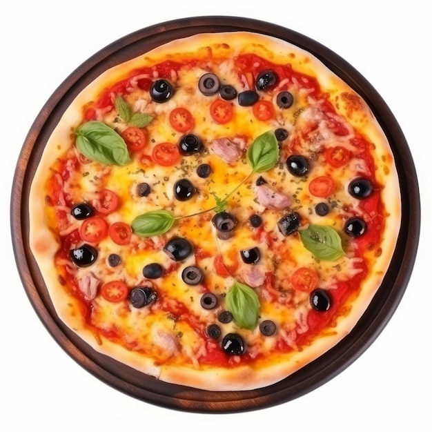 Hot pizza isolated Illustration AI GenerativexA