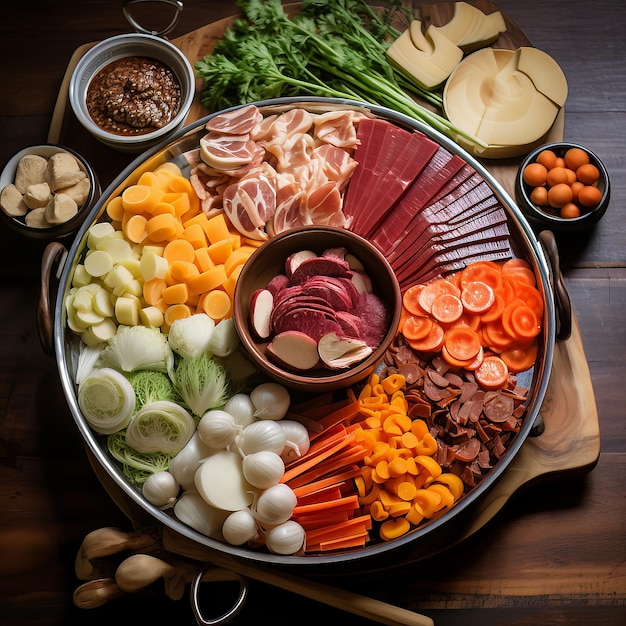 Hot Pot Ingredients Ready to Cook