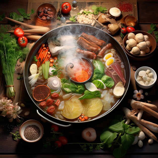 Hot Pot with Fresh Ingredients