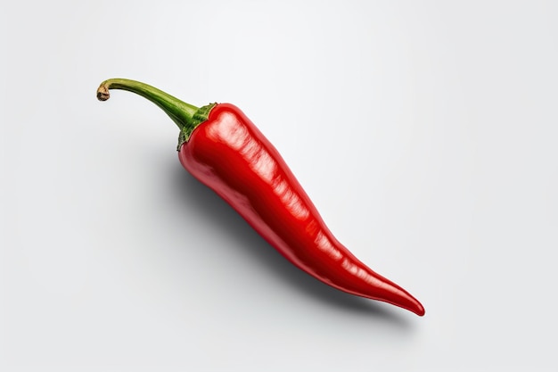 Hot red chili on white background