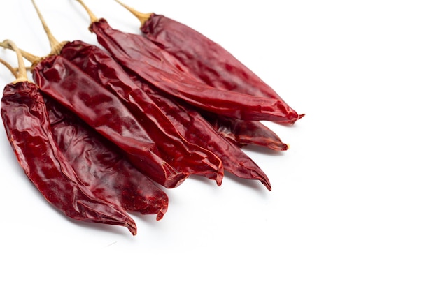 Hot red dried chili peppers