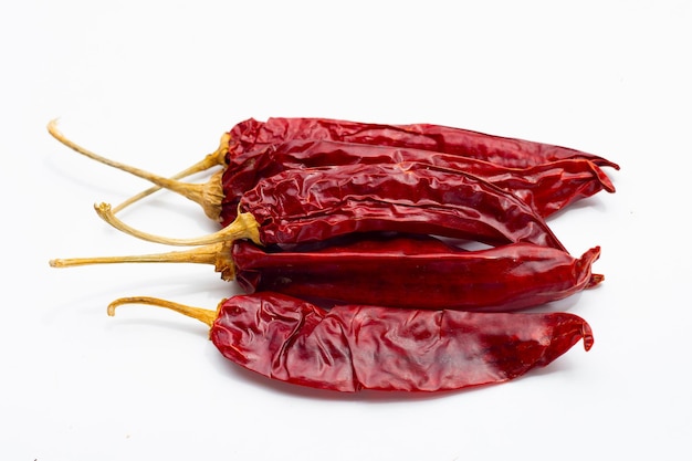 Hot red dried chili peppers