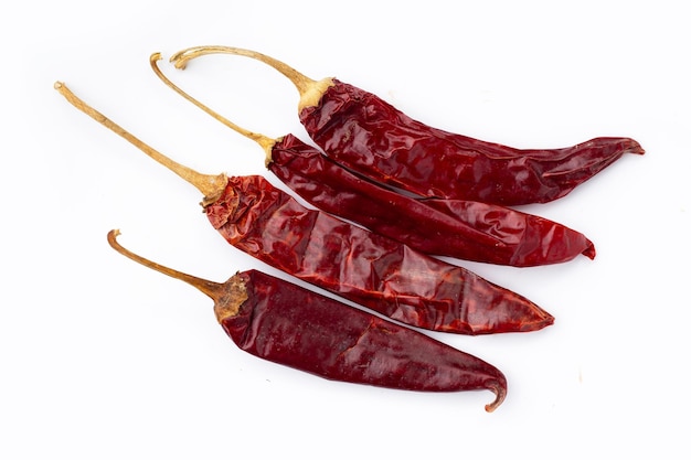 Hot red dried chili peppers