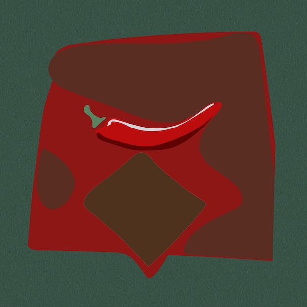 Hot red pepper on a green background