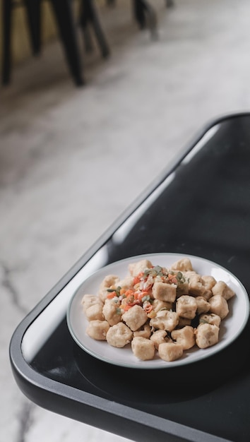 hot tofu crispy snack on the table