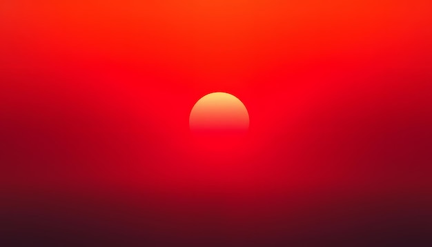 hot weather hot red sun on the horizon isolated with white highlights