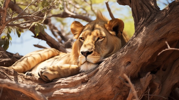 In hot weather lions seek shade to escape the scorching sun