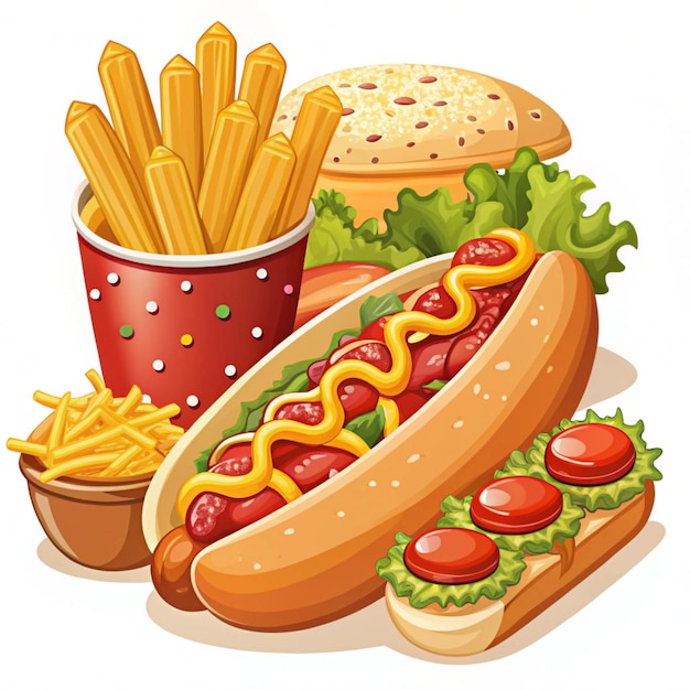 Photo hotdog fast food for poster menus