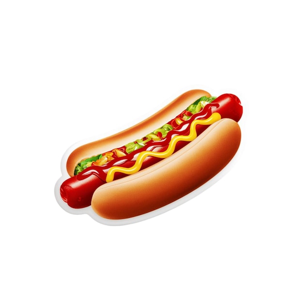 A hotdog sticker isolated on white background