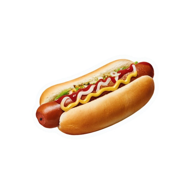 A hotdog sticker isolated on white background