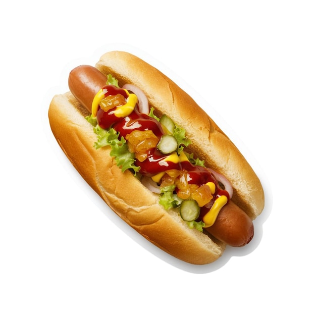 A hotdog sticker isolated on white background