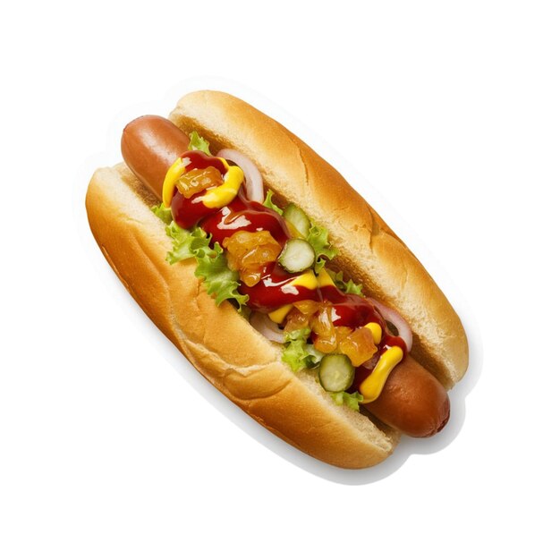 Photo a hotdog sticker isolated on white background