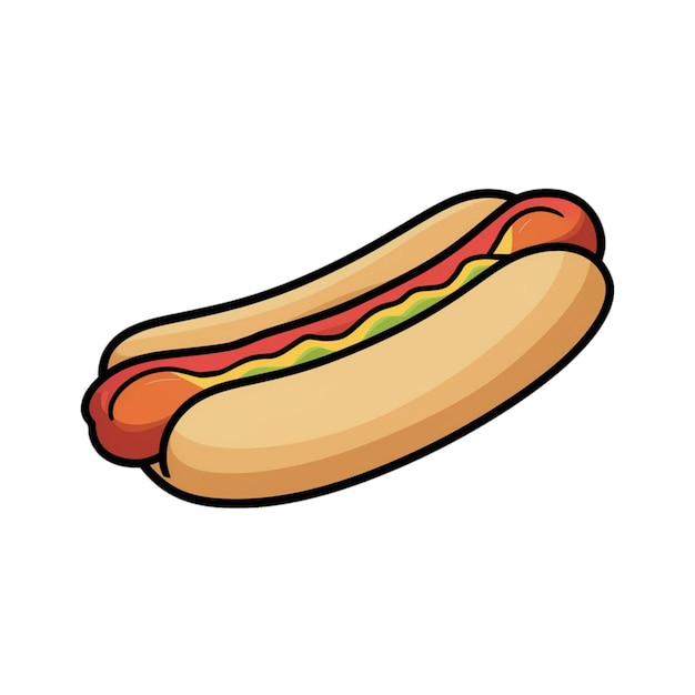 A hotdog sticker isolated on white background