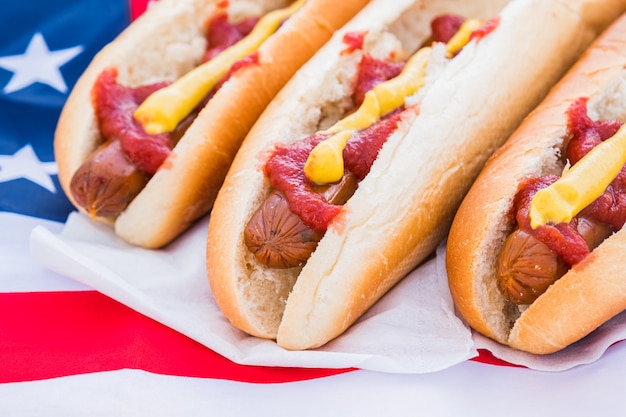 hotdogs served and ready to eat